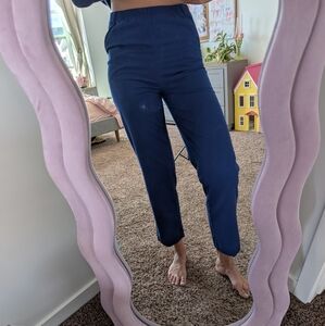 Vintage Stylish Blue Straight Leg Pants Size 10